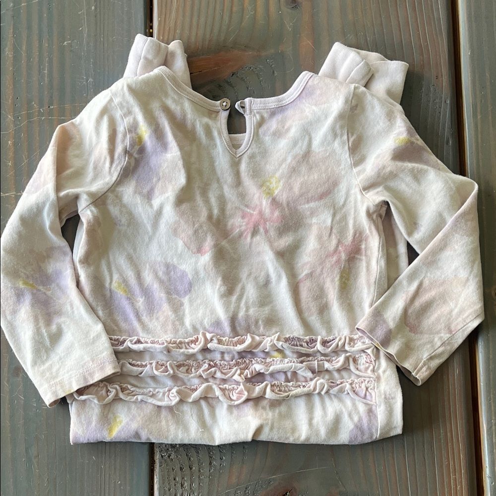Burts Bees Pastel Ruffle pajamas- Pink/White